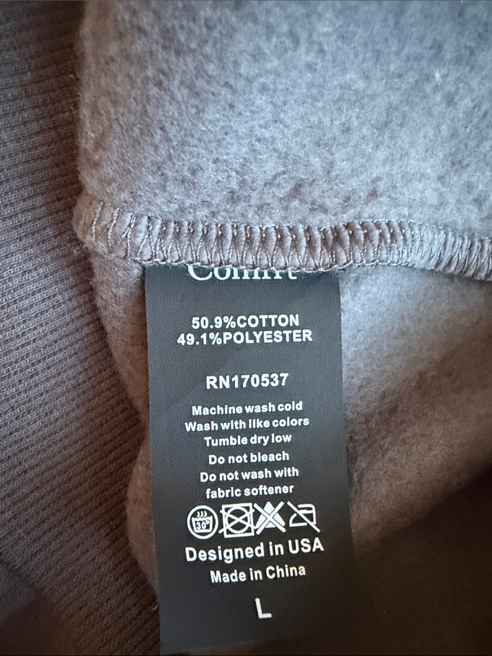 Comfrt gray minimalist hoodie sweatshirt - Picture 6 of 7